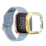 Protector Watch Case Intended For Fitbit Versa 2, Bumper Pc Protective Cover Decorated With Double Row Bling Diamonds For Fitbit Versa 2 Smartwatch Accessories (Gold)
