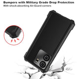 For Blu View 5 Phone Case, Tracfone Blu View 5 Case With Screen Protector, Dual Layer Protection, Shockproof Corner Tpu Bumper, Heavy Duty Protective Phone Cover For View 5-Black