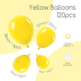 120Pcs Yellow Balloon Arch Kit, 18 12 10 5 Inch Yellow Latex Balloons Different Sizes Balloon Garland For Baby Shower Sunflower Bee Wedding Birthday Party Decorations