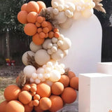 Thanksgiving Balloon Arch Kit with Orange Off-White Apricot Balloons for Fall Party