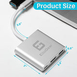 Usb C To 3 Port Hdmi Adapter Hub, Type C To 3 Port Including Another Usb C, Hd