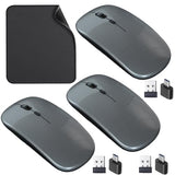 Wireless Mouse, 2.4G Noiseless Mouse With Usb Receiver - Portable Computer Mice For Pc, Tablet, Laptop With Windows System - Grey