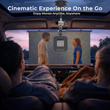 Car Projector, Mini Portable Outdoor Projector Kit With 30Ft Screen (16:9), Supports 4K Hd Ideal For Car, Travel And Outdoor Movie Nights