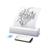Mt890 Portable Wireless Printer - With Thermal A4 Paper, Bluetooth Inkless Printer For Travel/Home, Support Us Letter&A4&A5 Size, Mobile Printers Compatible With Ios, Android & Laptop - White