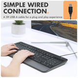 X9 Wired Keyboard - Comfortable Typing - Ergonomic Full Size Usb Keyboard With Wrist Rest, Number Pad, Multimedia And 114 Keys - External Computer Keyboard For Laptop, Desktop And Office Pc