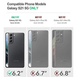 Guardian Series Case For Samsung Galaxy S21 5G, 6.3 Inch, Full-Body Hybrid Shockproof Bumper Clear Cover Case, Built-In-Screen Protector, Black/Clear