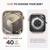 Waterproof Screen Protector Case Compatible For Apple Watch Series 6/5/4/Se 40Mm, Hard Bumper With Tempered Glass For Iwatch Cover 40 Mm