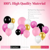 112 PCS Pink Race Car Balloon Arch with Plaid Foil Balloons for Party Decor