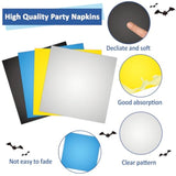 100pcs Bat Superhero Party Plates and Napkins Black Yellow Silver Set