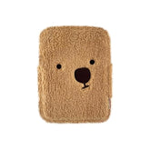 Pluffy Ha-Chan Tablet Pouch 11 Inch - Tablet Sleeve Kindle Pouch Bag Case 9 10 Inch E-Readers Embroidered Cute Character Puffy Korean Goods For Women (Brown)