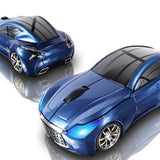 Wireless Car-Shape Mouse With Led Headlights, 2.4G Unique For Kids, Usb Receiver, 1600 Dpi Cool Gaming For Laptop Pc Computer - Pearl Blue