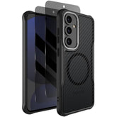 For Galaxy S24-Fe Case With Privacy Screen Protector X2, Compatible With Magsafe, Camera Protection, 15Ft Drop Protection, Slim & Light Magnetic Case For Samsung Galaxy S24 Fe, Black