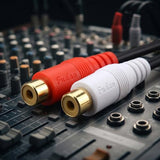 RCA (M) to 2 RCA (F) Stereo Audio Y Adapter Subwoofer Cable (24k Gold Plated) 1 Male to 2 Female Y Splitter Connectors Extension Cord (20CM / 8 Inch)