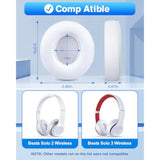 Replacement Memory Foam Ear Pads for Beats Solo 2 & 3 Wireless Headphones White