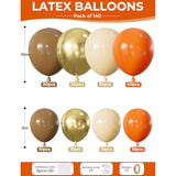 Fall Thanksgiving Balloon Arch Kit: Burnt Orange, Gold, and Brown Party Decor