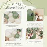 Sage Green Balloon Garland Kit: Sand White & Gold, Baby Shower Decor