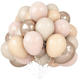 50pcs Blush, Gold & Beige Balloons for Birthday, Wedding Baby Shower Decor