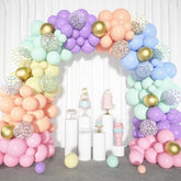 164Pcs Pastel Balloon Garland Kit, Rainbow Easter Unicorn Balloon Arch, Colorful Gold Confetti Balloons For Pastel Easter Baby Shower Wedding Ice Cream Mermaid Party Decorations Supplies