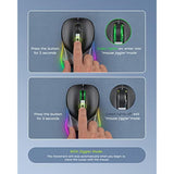 Wireless Mouse, Jiggler Mouse For Laptop - Led Mouse Rechargeable Computer Mice Mouse Mover Undetectable Random Movement With On/Off Button Keeps Computer Awake - Black&Grey