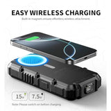 Solar Charger Power Bank 27,000Mah, 65W Pd3.0 & Qc3.0 Fast Charging Powerbank External Battery Pack Portable Wireless Chargers With Flashlight And Carabiner, Compatible With Magsafe & Qi