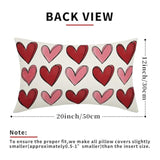 Valentines Day Lumbar Pillow Covers 12X20 In Red Pink Heart Valentine'S Day Decorative Pillow Cases Anniversary Wedding Cotton Linen Throw Pillows Set Of 2 Holiday Home Decor For Sofa Couch Outdoor
