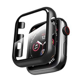Case Compatible With Apple Watch Series 3 & Series 2 38Mm With Built In Tempered Glass Screen Protector- All Around Hard Pc Case Overall Protective Cover - Black