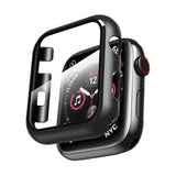 Case Compatible With Apple Watch Series 3 & Series 2 38Mm With Built In Tempered Glass Screen Protector- All Around Hard Pc Case Overall Protective Cover - Black