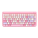 Portable Bluetooth Colorful Computer Keyboards, Wireless Mini Compact Retro Ty