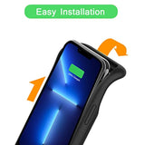 Battery Charging Case For Iphone 13 Pro Max, 10800Mah High Capacity Portable Rechargeable Battery Case Qi Wireless Charging With Iphone 13 Pro Max (6.7 Inch) Extended Battery Charger Cover(Black)