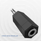 2 Pack 3.5Mm Mono To Stereo Adapter - 1/8" Mono Male Plug To Trs Stereo Female Jack For Radio, Headphone