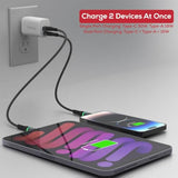 30W Usb-C Fast Charger Adapter,(Foldable) Pd Wall Charger Block Pd Qc 3.0 Pps Dual Port Type C Charger For Iphone15/14/13,Samsung S21/S22,Note 20,Pixel 7/8 Pro,Macbook,Ipad, Airpods.