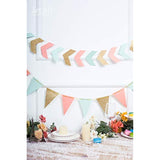 Triangle Banner Decoration Glitter Golden Pennant Decorations Anniversary Supplies Paper Garland For Baby Shower Birthday Party Nursery Decorations 10 Feet 15 Pcs