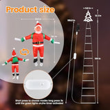 Christmas Ladder Lights With Santa Claus, 248 Led Rope Ladder Light, 8 Lighting Modes & 6H Timer, Waterproof Xmas Decora