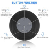 Waterproof Bluetooth Shower Speaker Portable Wireless Water-Resistant Speaker Suction Cup,Built-In Mic Gifts For Kids Speakerphone For Iphone Phone Tablet Bathroom Kitchen - Black