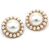 25Mm Retro Women Coat Gold Metal Pearl Buttons, For Clothes, Sweaters,