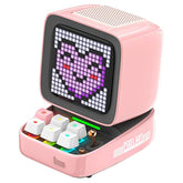 Divoom Ditoo Retro Pixel Art Game Bluetooth Speaker with 16X16 LED App Controlled Front Screen (Pink)