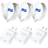 Iphone 16 15 Pro Max Charger Fast Charging, 30W Usb C Charger Type C Chargers Fast Charging Block With 6.6 Ft&10 Ft Long Cable Cord For Iphone 16 Pro Max/16 Pro/16E/16 Plus/16/15 Promax/15Pro/15-3Pack