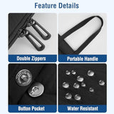 MOSISO 360 Protective Laptop Case 13.3 inch, 13-14 inch Puffy Laptop Sleeve Compatible with MacBook Air 13 13.6/Pro 13/14, HP Dell Acer ASUS, Gourd Shaped Quilted Bag with Pockets&Handle&Belt, Black