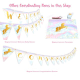 Magical Unicorn 12 Large Invitations - 12 Invitations + 12 Envelopes - Double Sided