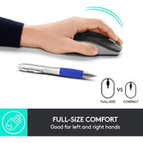 Logitech Wireless Mouse M190 - Full Size Ambidextrous Curve Design, 18-Month Battery With Power Saving Mode, Precise Cursor Control & Scrolling, Wide Scroll Wheel, Thumb Grips - Mid Grey (Renewed)