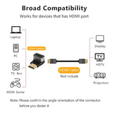 90 Degree Hdmi Adapter, Gold-Plated Connectors, Supports 4K@60Hz, Wide Compati