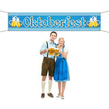 Oktoberfest Fence Banner For German October Fest Themed Party Decoration Blue Bavarian Flag Check Hanging Banners For Beer Party Supply