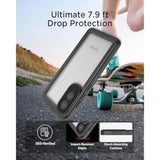 Miimall for Samsung Galaxy S25 Edge Case Waterproof,IP68 Underwater,360 Full Body Heavy Duty Protection,Built-in Lens&Screen Protector,Military Shockproof Dropproof Dustproof Case for S 25 Edge,Black