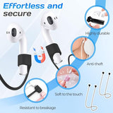 AirPods Accessories 2PCS Magnetic Anti-Lost Straps Soft Silicone Sports Lanyard Ultra Strong Magnetic Neck Rope Cord Compatible with AirPods 1&2 Pro
