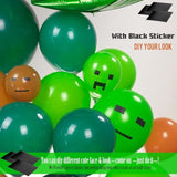 135pcs Green Black Brown Gamer Balloon Garland Kit for Video Game Party