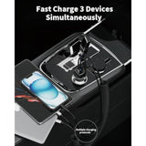 SUNDAREE 96W USB C Car Charger Three Port Cigarette Lighter Adapter PD 45W PPS33W & QC3.0 18W 6ft Type C Coiled Cable Fast Charging iPhone 16/15/14/13 Smartphones S23/S22/S21 Android ipad