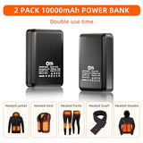 2 Pack 5V2.4A Power Bank For Heated Jacket Vest Underwear Pants, Portable 10000Mah Dual Usb Output Ports Battery Pack For Smart Device