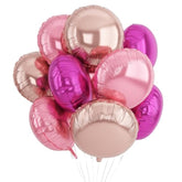 20Pcs Round Shaped Balloons, 18 Inch Round Foil Balloon, Hot Light Pink Rose Gold Giant Round Aluminum Balloon For Birthday Valentine'S Day Party Wedding Bachelorette Baby Shower Decorations