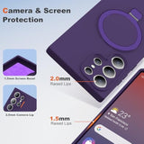 Purple Samsung Galaxy S24 Ultra Case with Stand, 6.8 Inch Screen Protection