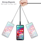 6.6Ft Fast Charging Nylon Braided Magnetic Cable With Led, 4Pcs 7-Pin Magnetic Tips For Quick Charge And Data Sync, Usb C Device